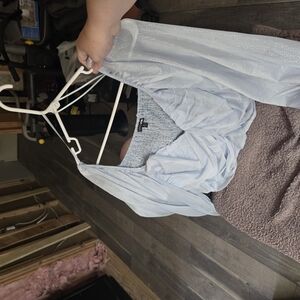 Fashion Nova Light Blue Blouse